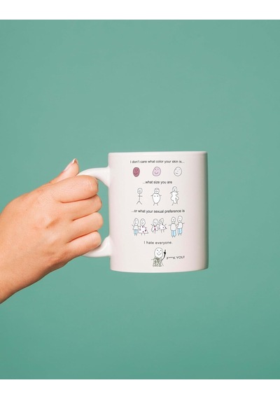 Motto Baskılı Kupa Bardak Mug + Bilek Destekli Mouse Pad Beyaz - Çok Renkli