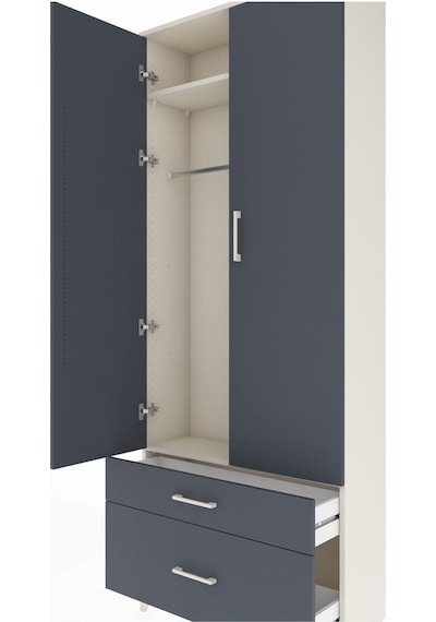 Arges Dolap 2 Raflı 2 Çekmeceli Tek Askılı 88x30x221 Aytaşı-a... Aytaşı