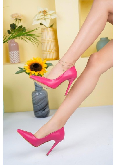 Aymood Rahat Ve Şık 11 Cm Topuklu Stiletto Pembe Cilt Kadın Ayakkabı Pembe Cilt Pembe
