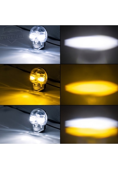2 Adet Siyah Kuru Kafa Led Spot Sis Farı - 4 Işık Modlu, Ip68 Motosiklet Atv Utv Su Geçirmez Set