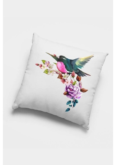 Pembe Kuşlu Çift Taraflı 4'lü Set Kırlent Kılıfı 4kr039n11