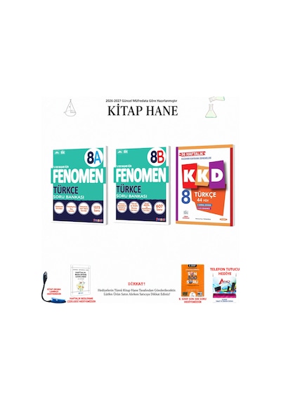Fenomen 8. Sınıf Türkçe A B Ve Kkd 123 Seti