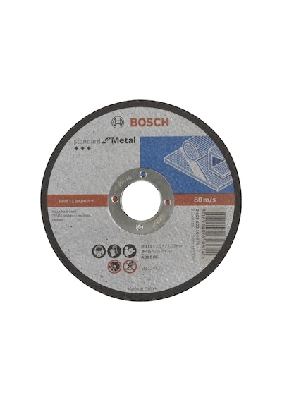 Bosch - 115 2,5 Mm Standard Seri Düz Metal Kesme Diski Taş 2608603164
