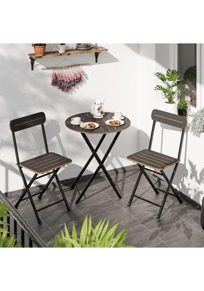Masa Sandalye Bahçe Bistro Takım Yuvarlak Füme 1483 Füme
