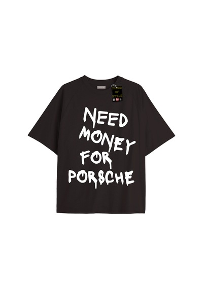 Flood Of Style Siyah Oversize T-shirt Money Özel Tasarım