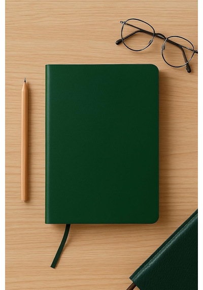 Fark Tanıtım Çizgisiz Not Defteri, Yeşil Deri Kapaklı Defter, 128 Yaprak A5 Defter, Ofis Ve Kırtasiye 14cm X 21 C