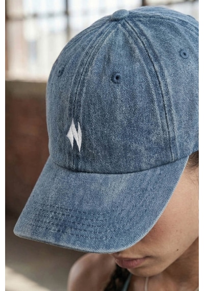 Woneagle Vintage Yıkamalı Unisex Mavi Denim Şapka Kot Mavi Kot Mavi
