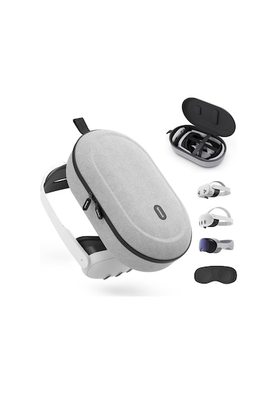 Large Sert Taşıma Çantası Meta Quest 3s/3/oculus 2/pico 4 Uyumlu Gri M42 L