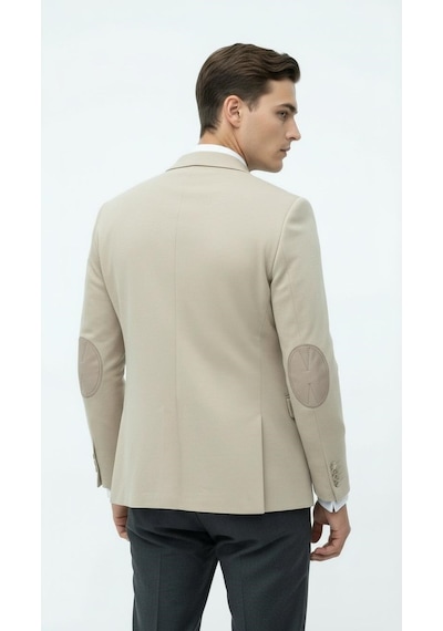 Plus Scorpion Erkek Kolu Yamalı Blazer Ceket Taş Renk, İtalyan Kesim Slim Fit, Şık Tasarım Taş Plus Scorpion Erkek Kolu Yamalı Blazer Ceket Taş Renk, İtalyan Kesim Slim Fit, Şık Tasarım Taş