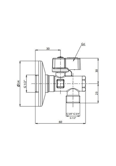 Eca 1/2" Filtreli Ara Musluk Krom Volanlı - 2 Adet Rozet Dahil 602111048-2