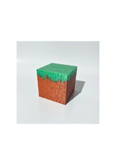 Piksel Tasarımlı Çimen Blok Hediyelik Kumbara 10x10x10 Cm