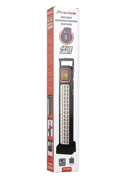 Hubrendy Sh Premio Pr-3838 2 Watt Cob Ledli + 48 Ledli Solar Şarjlı Işıldak