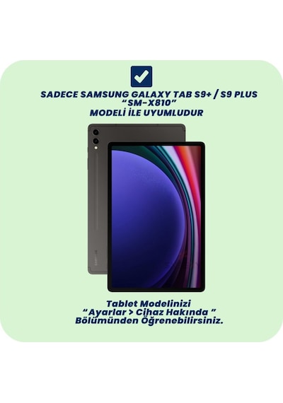 Samsung Galaxy Uyumlu Tab S9 Plus X810 12.4 İnç Katlanabilir Kalemlikli