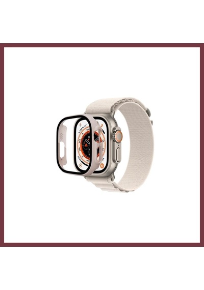 Storeşahin Watch Ultra 49mm Desert Camlı Kasa Ekran Koruyucu - Metalik Gold Shn0720