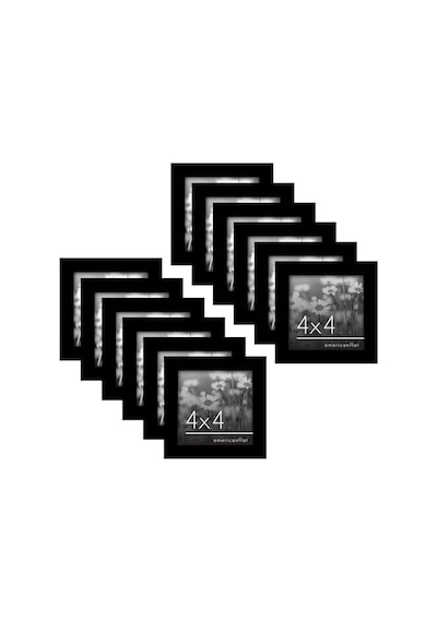 4x4 Picture Frame With Polished Plexiglass - Set Of 12 - Signature Collection - Picture With Engineered Wood - Square Frame For Tabletop And Wall Display - Black 4x4 Picture Frame With Polished Plexiglass - Set Of 12 - Signature Collection - Picture With Engineered Wood - Square Frame For Tabletop And Wall Display - Black