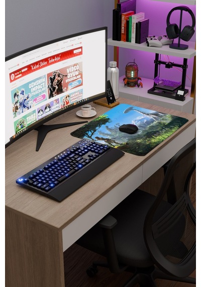 Horizon Zero Kaymaz Dikişli Kauçuk Oyuncu Mousepad V5 - 48x40 Xl Gaming Mouse Pad Fare Altlığı