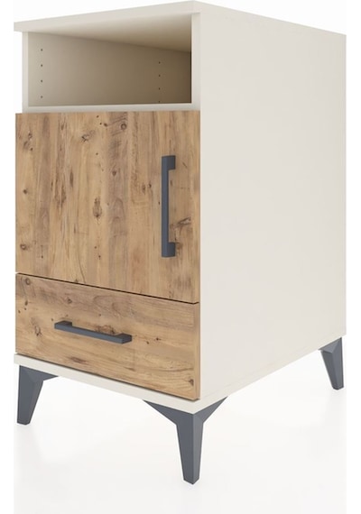 Kronos Komodin 3 Raflı Tek Çekmeceli Tek Kapaklı 44x59x80 Aytaşı-çam Aytası