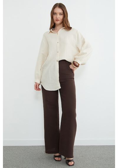 Fullamoda Basic Oversize Gömlek Bej