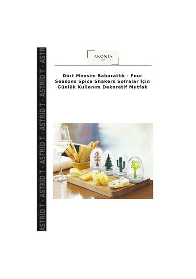 Dört Mevsim Baharatlık - Four Seasons Spice Shakers Sofralar İçin Günlük Kullanım Dekoratif Mutfak Çok Renkli