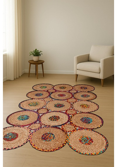 Modern Desenli Lazer Kesim Dijital Baskı Kaymaz Taban Halı H0438 Renkli