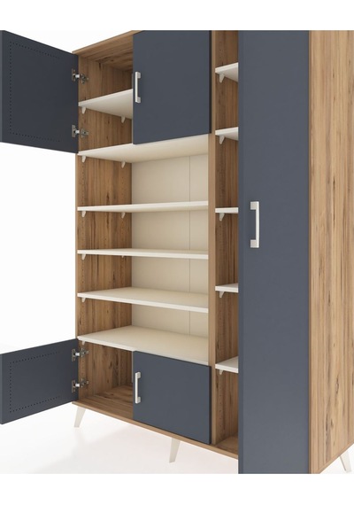 Hyperion Dolap 11 Raflı 5 Kapaklı 132x44x195 Çam-antrasit/aytaşı Çam Hyperion Dolap 11 Raflı 5 Kapaklı 132x44x195 Çam-antrasit/aytaşı Çam