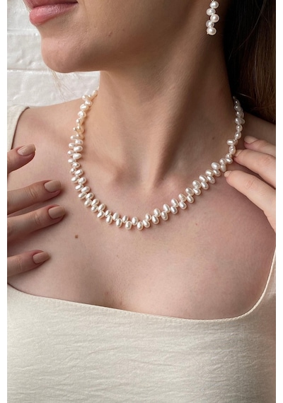 5,5 Mm Barok Doğal İnci Kolye Rose