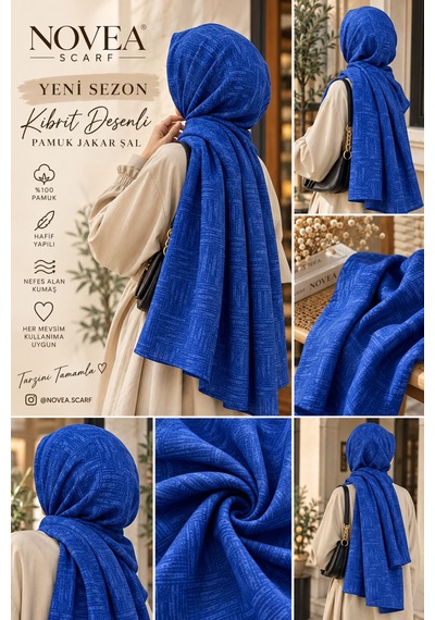 Elisa Desenli Jakar Şal Lacivert - 926463023 Lacivert