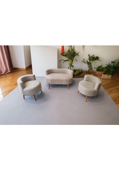 Keten Kumaş Çay Seti Koltuk Takımı - Ofis Balkon Kafe Bahçe Salon Mobilyası 2 1 1 6999