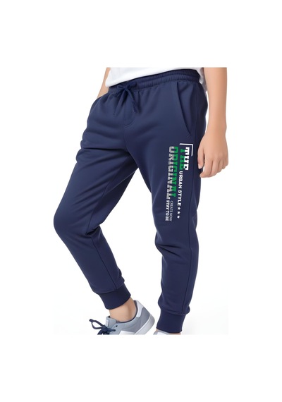 Panios Kids Urban Style Baskılı Beli Lastik Detaylı Jogger Eşofman Altı Lacivert