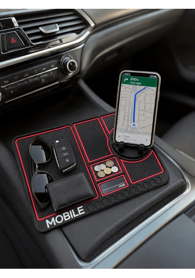 Araç İçi Telefon Standlı Kaydırmaz Silikon Organizer Mat Konsol Düzenleyici 0 35545403