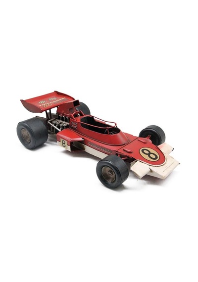 Dekoratif Metal Kırmızı Yarış Arabası Modeli Retro Tasarım, 33 Cm 9x33 Cm