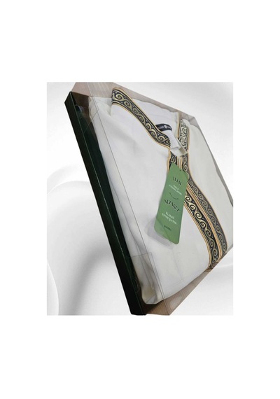 Çeyizlik Cübbe Seccade Takımı Seccade Boyutu 70x120cm Ekru Ekru