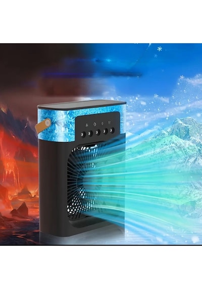 600 Ml Su Tanklı Buharlı Serinletici Fan Taşınabilir Mini Klima Fanı Led Işıklı Hava Soğutucu