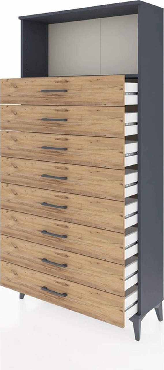 Arges Dolap Tek Raflı 8 Çekmeceli 88x30x182 Antrasit-çam Antrasit Arges Dolap Tek Raflı 8 Çekmeceli 88x30x182 Antrasit-çam Antrasit