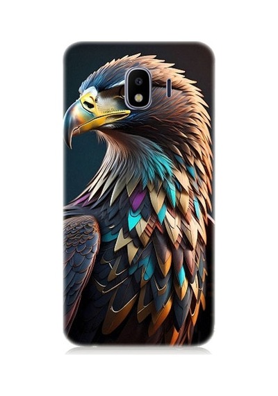 Samsung Galaxy J4 Duo Uyumlu Renkli Kaya Kartalı Desenli Silikon Kılıf