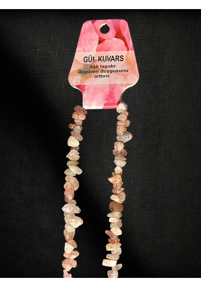 Gül Kuvars Pembe Kuvars Doğal Kırıktaş Kolye Aşk Ve Özgüven Taşı Pembe