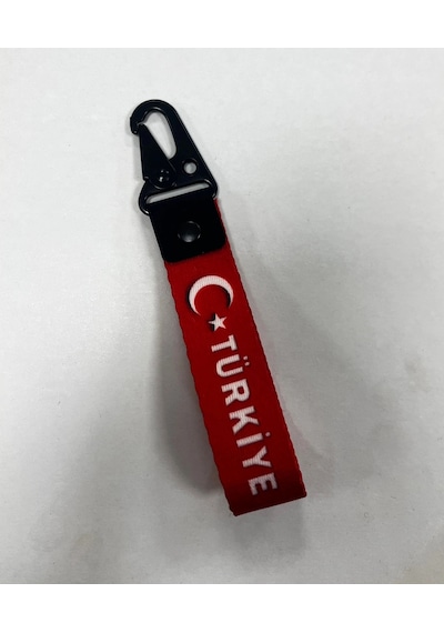 Kırmızı Türkiye Kumaş Anahtarlık
