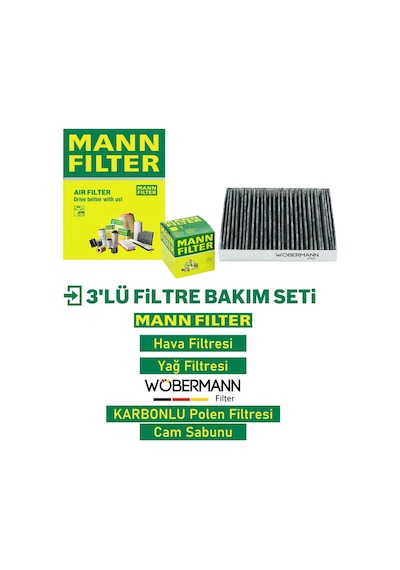 Wöbermann+mann Mercedes B Serisi B160 W245 Filtre Bakım Seti 2009-2012 3kp