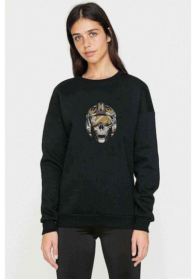 Star Wars Baskılı Siyah Kadın Sweashirt (534643440)
