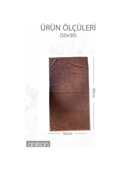 2'li Kahverengi El Havlusu - 50x90 Cm, 225 Gr, %100 Pamuk, Spa Ve Otel Havlusu Kahverengi