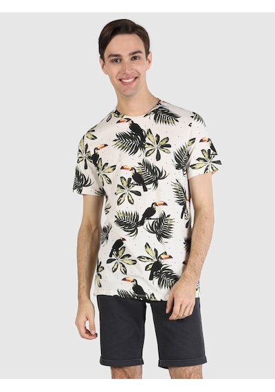 Colin'S Regular Fit Bisiklet Yaka Baskılı Beyaz Erkek Kısa Kol Tişört Cl1062689_Q1.V1_Ofw