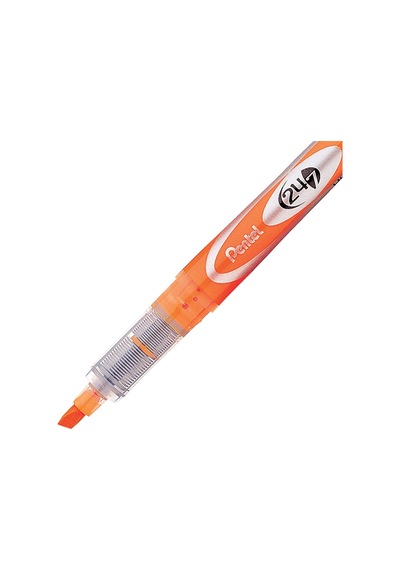 Pentel Highlighter Likit Mürekkepli, Şeffaf Gövdeli Fosforlu Kalem, Turuncu Genel