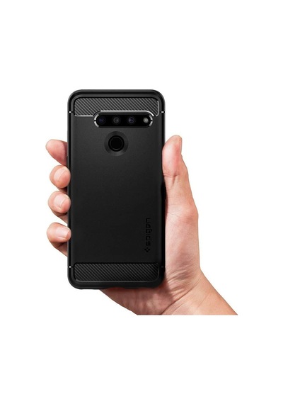Spigen V50 Thinq İle Uyumlu Kılıf Rugged Armor Black