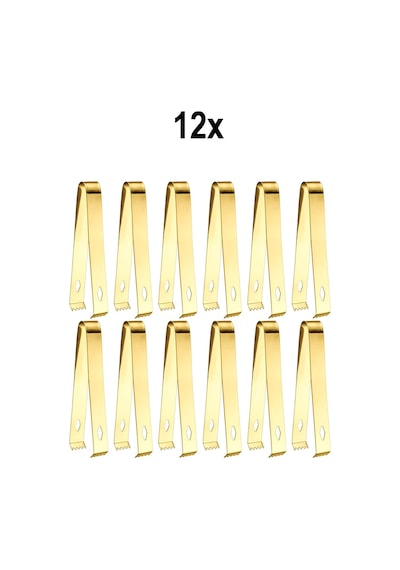 12 Adet Çelik 16,2 Cm Gold Buz Ve Şeker Maşası Mt128sr-12