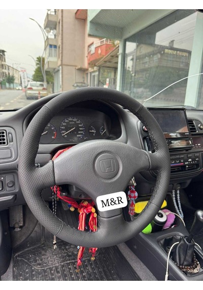 Honda İes  Kaplama Deri Direksiyon Kılıfı Siyah