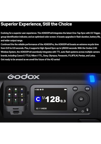 Godox Flash Wıtstro Ad600 Pro