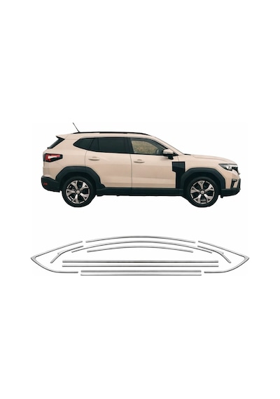Autogp Renault Duster Cam Çerçevesi Kenar Çıtası Krom Tamtur 2024+ 12 Parça