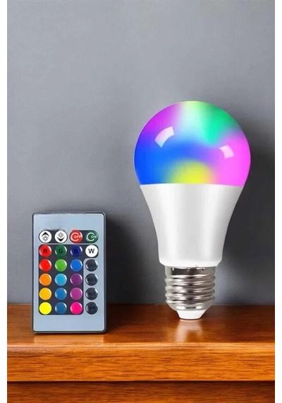 Renk Değiştirebilen Rgb Işıklı Led Ampul A+enerji 10 Watt Led Işık -15m