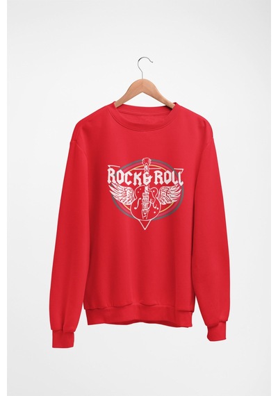 Magors Stıl-x Rock'n Roll Baskılı Oversize Bisiklet Yaka 3 İplik Şardonlu Sweatshırt Kırmızı Magors Stıl-x Rock'n Roll Baskılı Oversize Bisiklet Yaka 3 İplik Şardonlu Sweatshırt Kırmızı