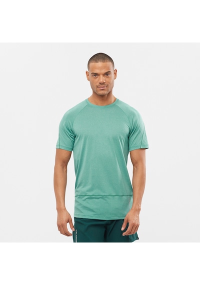 Salomon Cross Run Erkek Koşu Tişört Pacific Lc1869700 Yeşil
